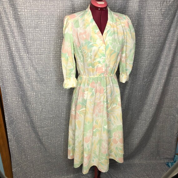 80s shirt dress puff sleeve shoulder pads