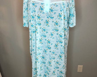 nightgown floral jersey knit embroidered