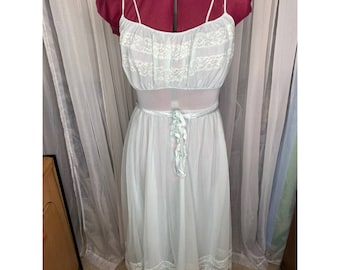 nightgown satin lace vintage sheer 1950s