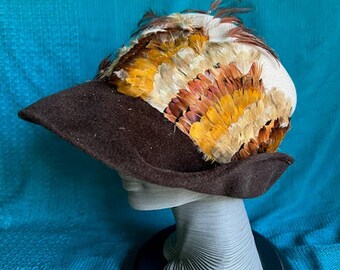 Originals by Mr josephs hat felted wool wide brim feathered Originals by Mr Josephs Hat Felted Wool Wide Brim Feathered  main image 3