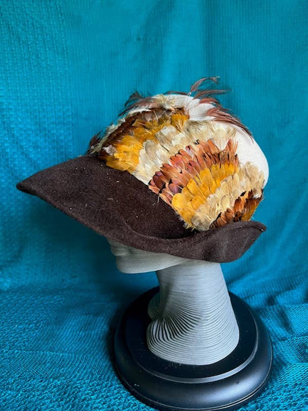 Originals by Mr josephs hat felted wool wide brim feathered Vintage Originals by Mr. Joseph main image 3