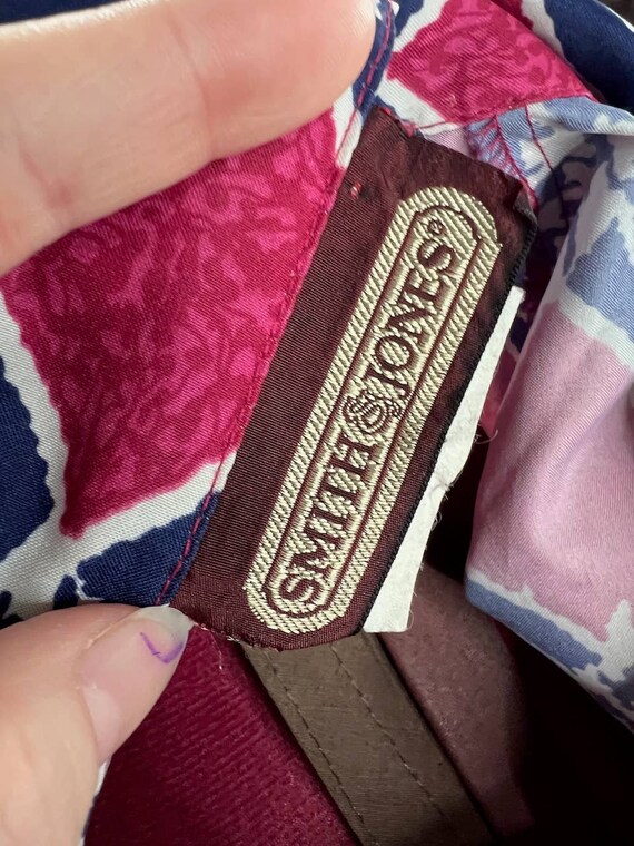 Blouse button down hidden button front pink blue - image 8