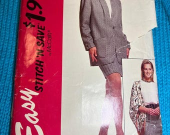 McCalls Schnittmuster 6094 Anzug Blazer Jacke Bluse gerader Rock Gr. 8 10 12 14