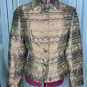 Gobelin Jacke Kupfer Schwarz Metallic
