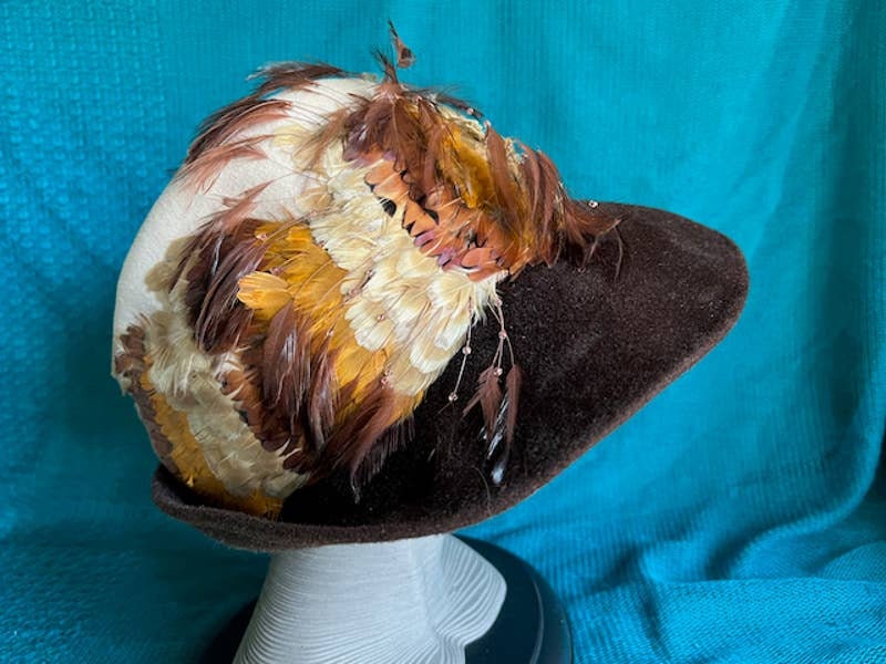 Originals by Mr Josephs Hat Felted Wool Wide Brim Feathered  display picture 2
