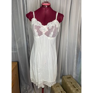 slip dress knee length sheer bust nightgown white sexy