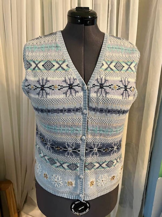 artesania Snow Flake Vest gr ニット ベスト 未使用 artesania Snow Flake Vest gr ニット ベスト 未使用