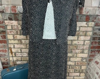 dress jacket black white geometric