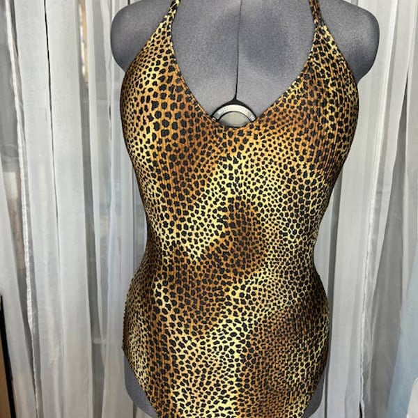 Catalina swimsuit Leopard print haltertop