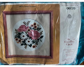 The creative circle 0610 Classic Bouquet floral crewel embroidery kit