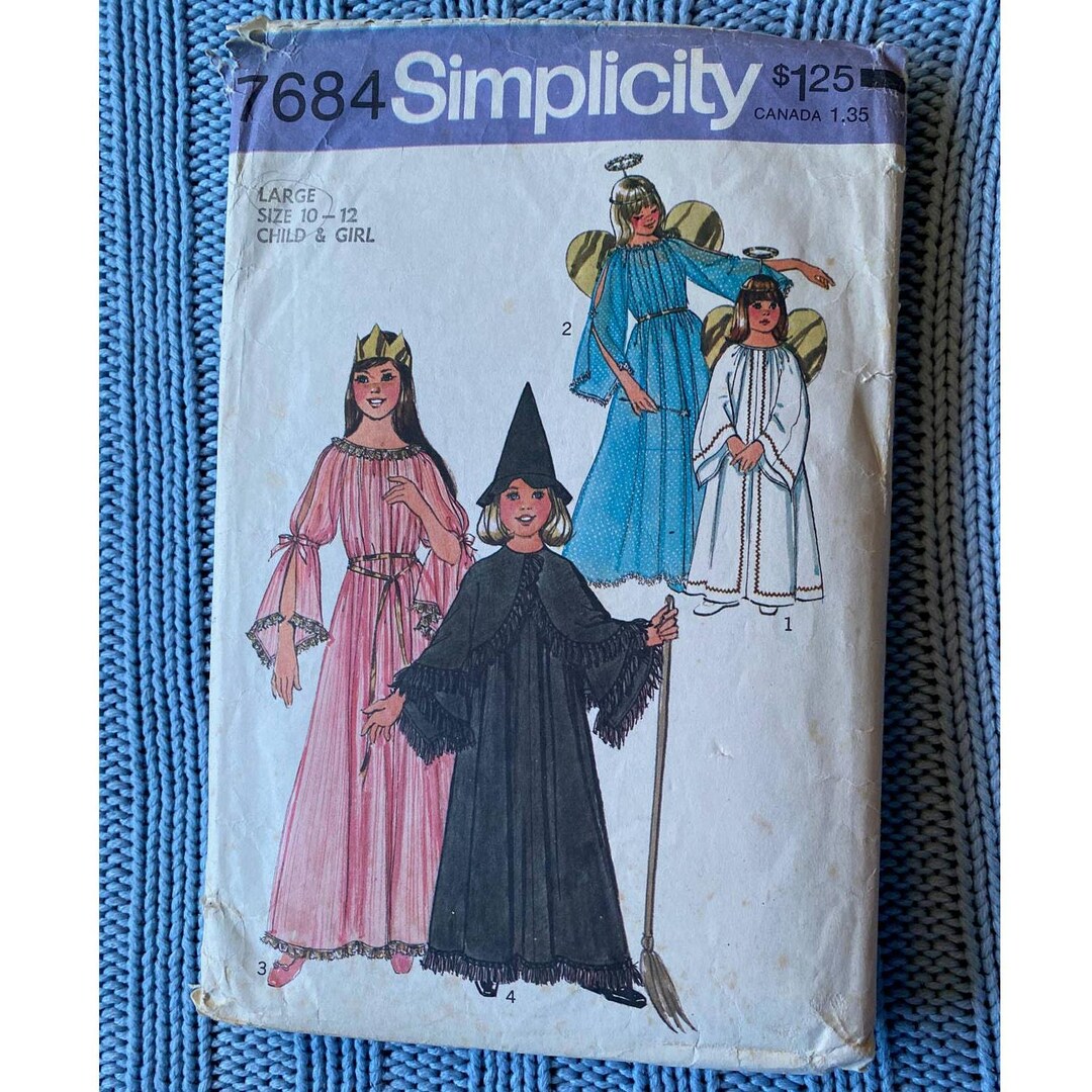 Simplicity Sewing Pattern 7684 Kids Costume Witch Princess Size Large ...