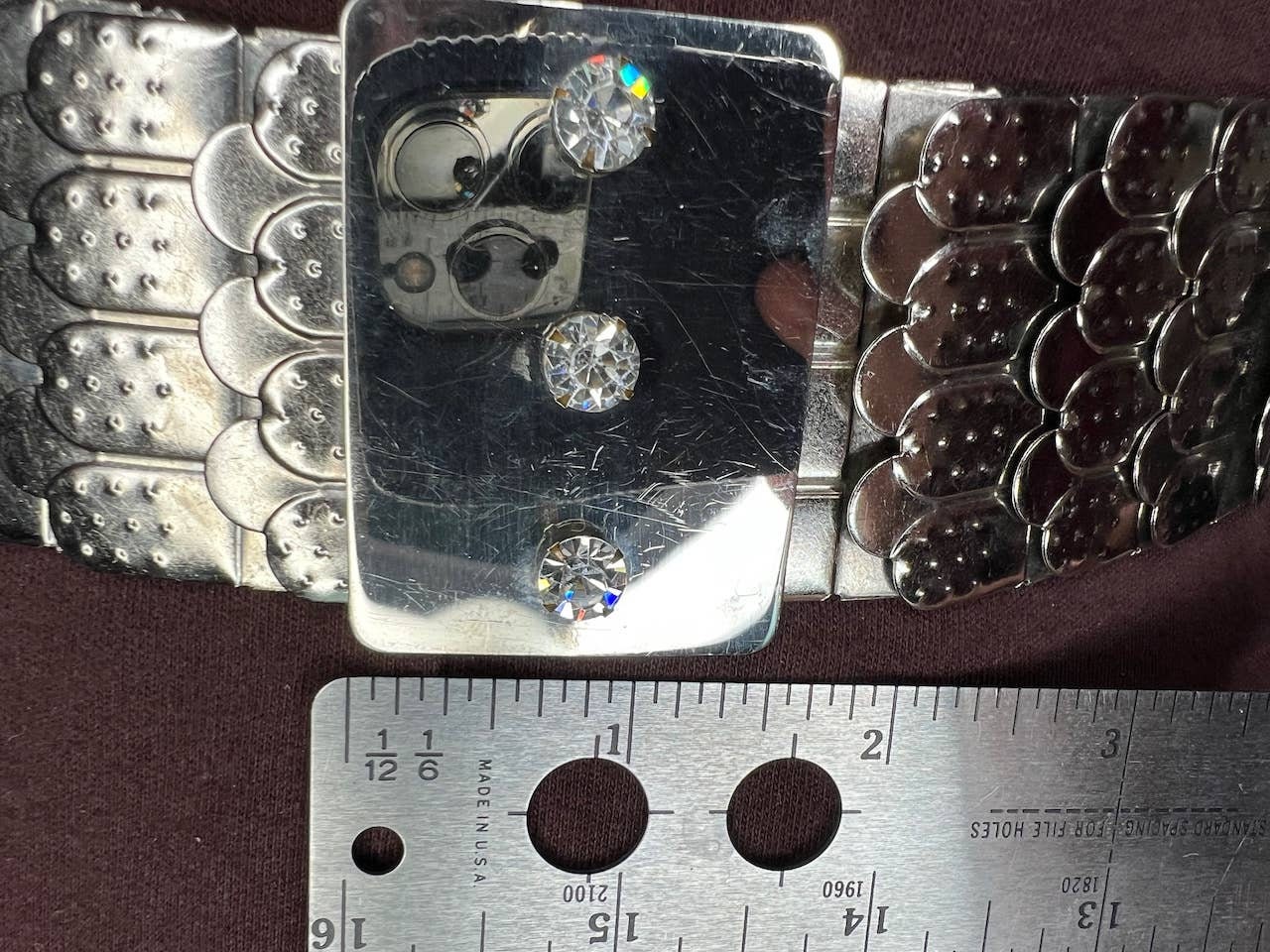 Belt Fish Scale Silver Jeweled Buckle Elastic - Etsy Australia