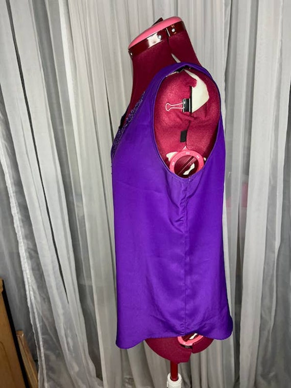 Camisole slip purple lace vintage 1980s - image 3