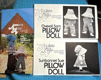 Annies Attic sunbonnet sue overall sam pillow dolls sewing pattern