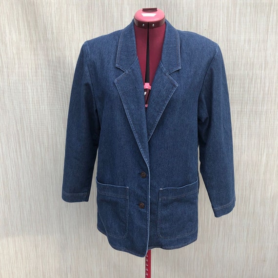 Vintage 1980s boxy Denim blazer sz 12