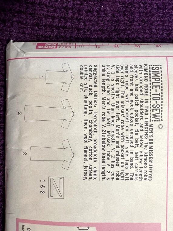 Simplicity 9507 unisex robe pattern - image 5