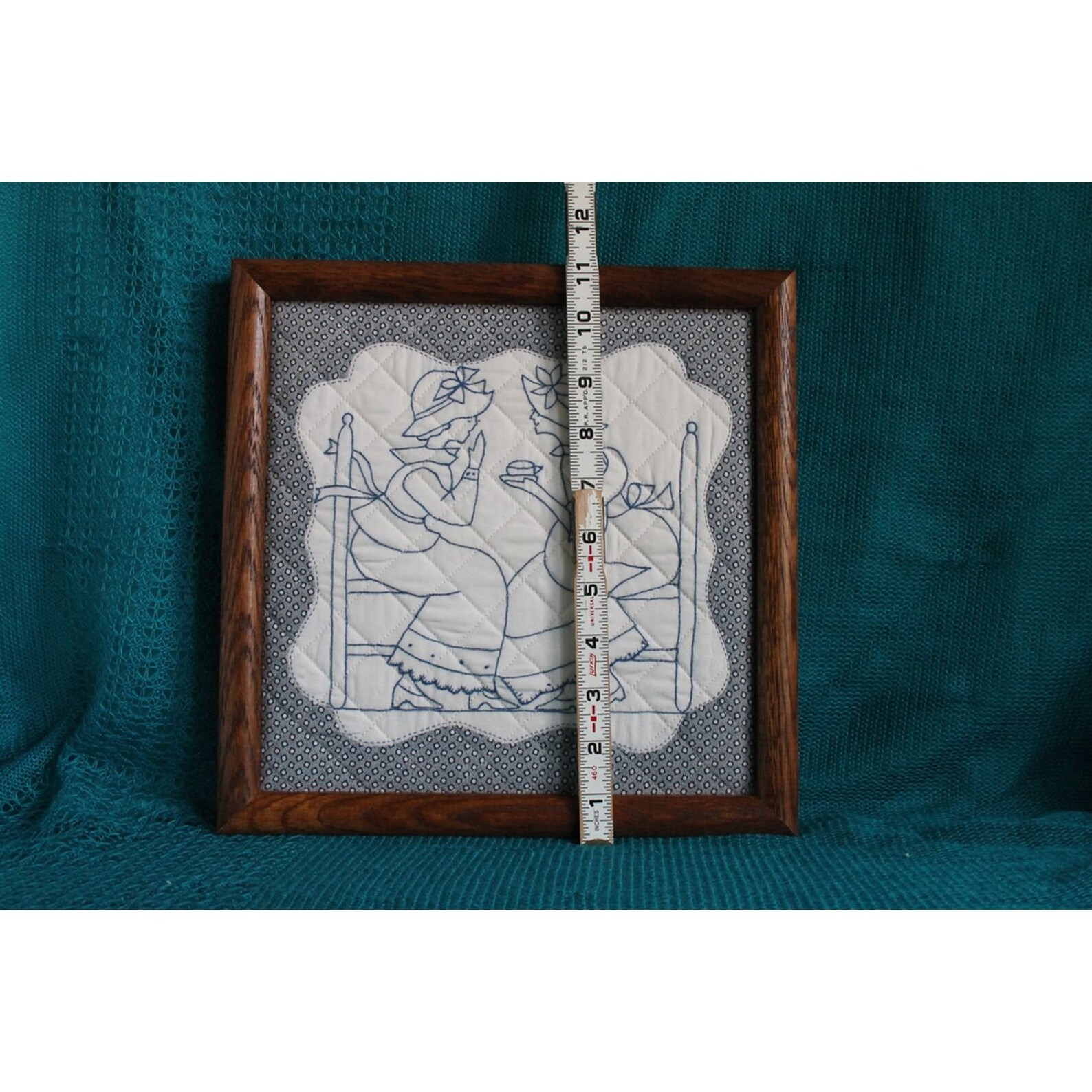 Framed Embroidered quilt block Etsy