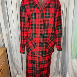 Pendleton 49er Jacke Rockanzug kariert rot grün Vintage