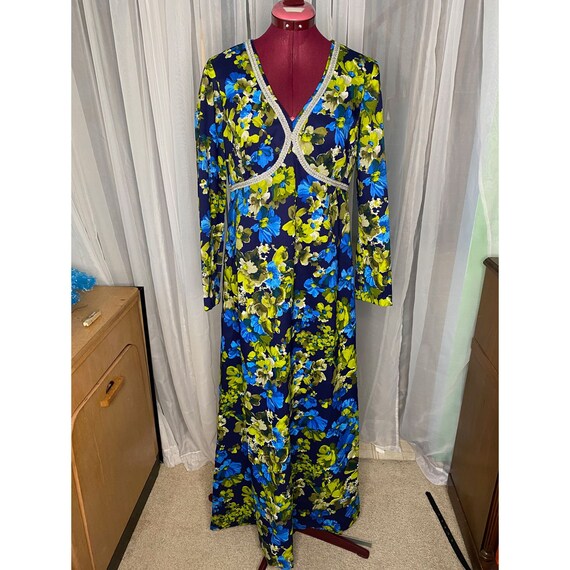 Vintage 1960s floral maxi dress sz s