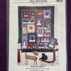 quilt pattern winter memories snowmen 53" x 68"