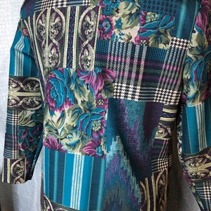 80s suit faux vest straight skirt faux patchwork image 4
