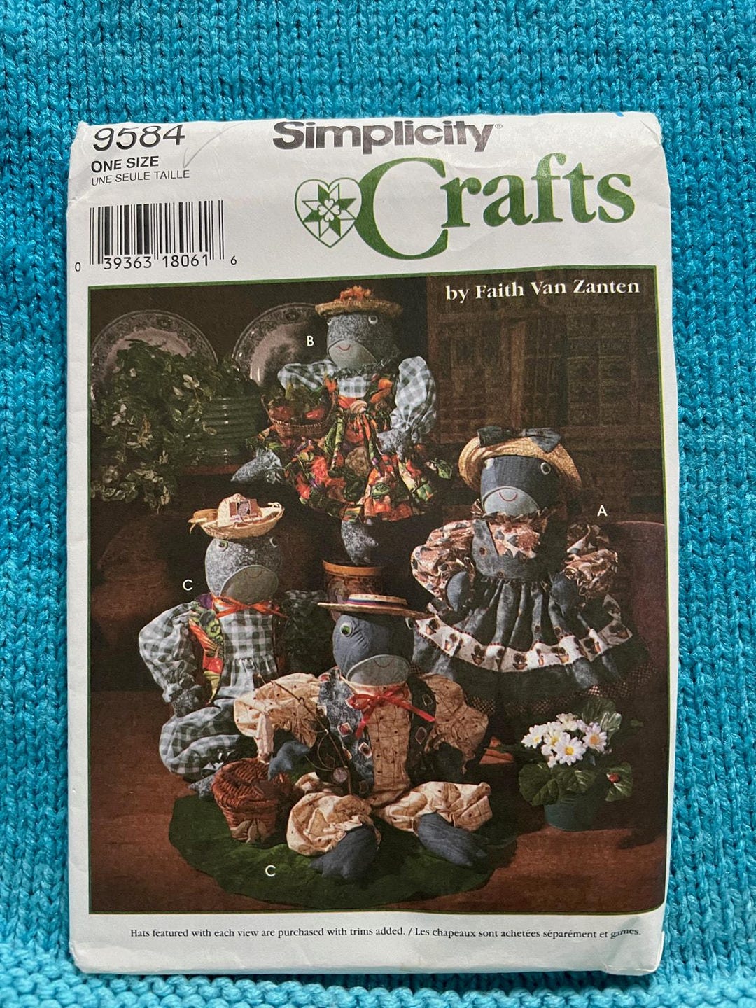 Simplicity 9584 Country Boy Girl Frogs Plush Decorative Sewing Pattern ...