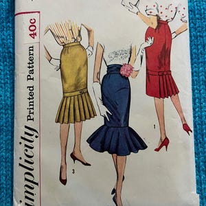 シンプリシティ 2813 パターン マーメイドスカート ペンシルスカート 1950 年代 ウエスト 27 ヒップ 37