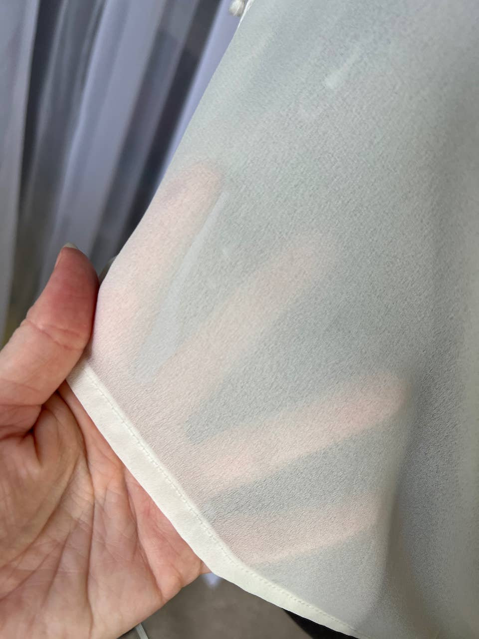 Sheer Silk Collar Button Up main image 0