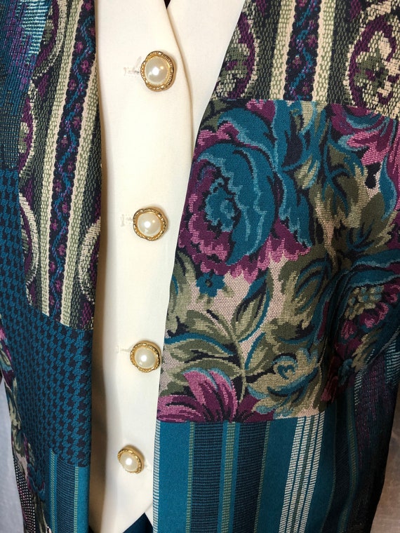 80s suit faux vest straight skirt faux patchwork - image 7