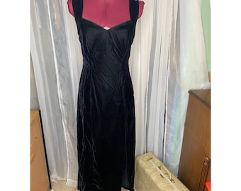 maxi dress Vintage 1980s velvet formal black velvet