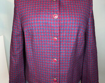 Pendleton geruite blazer maat 16 karmozijnrood