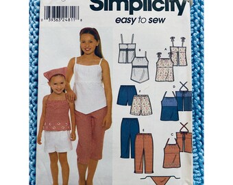 Simplicity 9652 girls tank top pant short