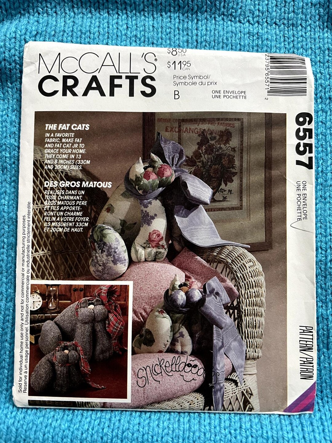 Fat Cat Ruler Patterns Mccalls 6557 Sewing Pattern Fat Cat Decorative Plush 13in 8 In - Etsy