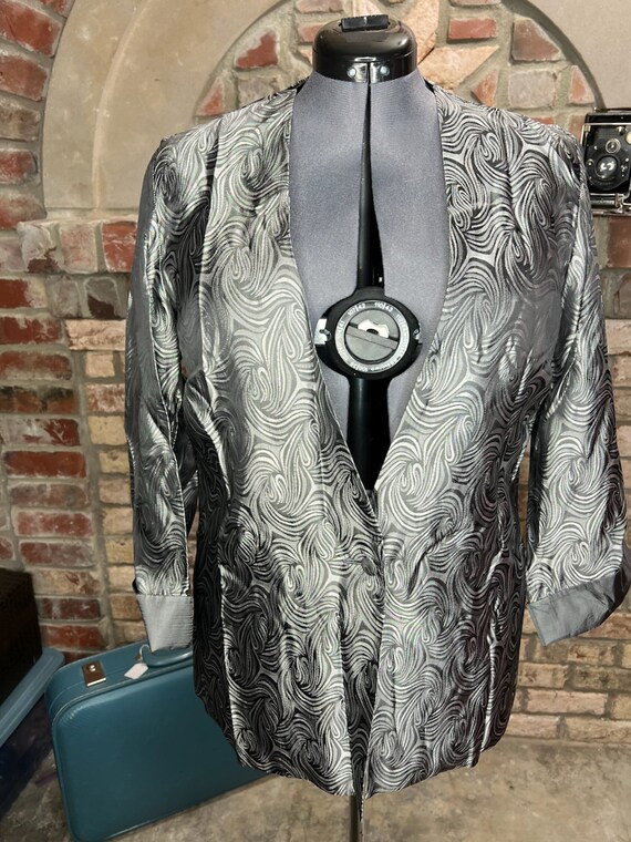 Jacket Blazer Silver Swirl Boxy 1980s Etsy Ireland