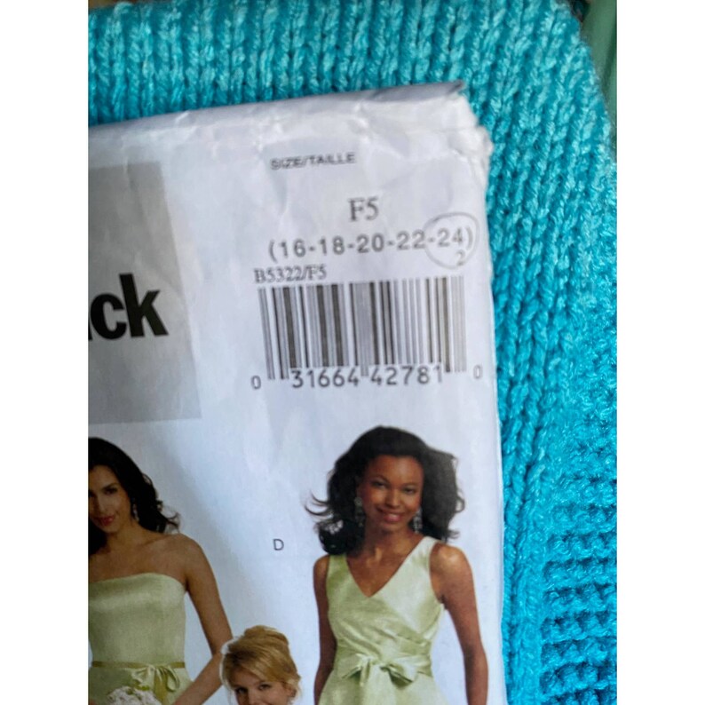 Butterick 5322 dress bridesmaid sz 16-24