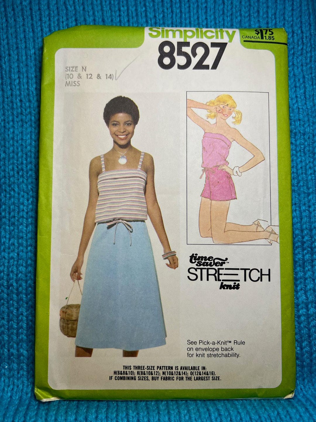 Simplicity Sewing Pattern Tube Top Tank Top Skirt Shorts 1970s Size 10 ...