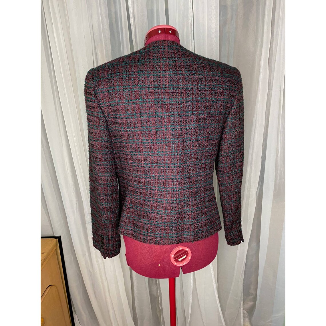 Tweed Blazer Purple Shoulder Pads Sz 6 Etsy