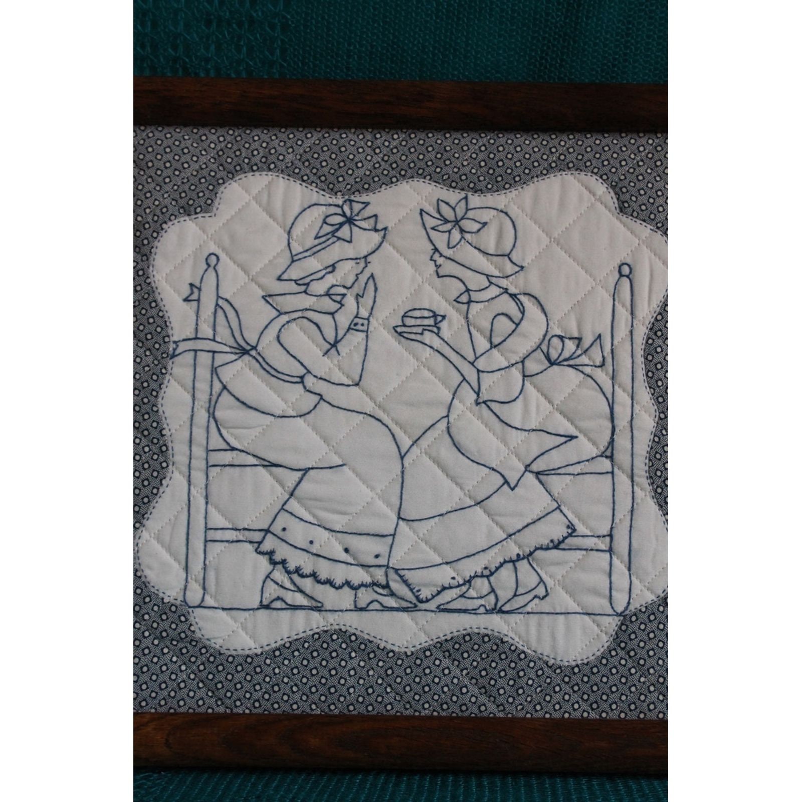 Framed Embroidered quilt block Etsy