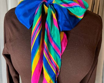 Liz Claiborne scarf oblong blue pink yellow