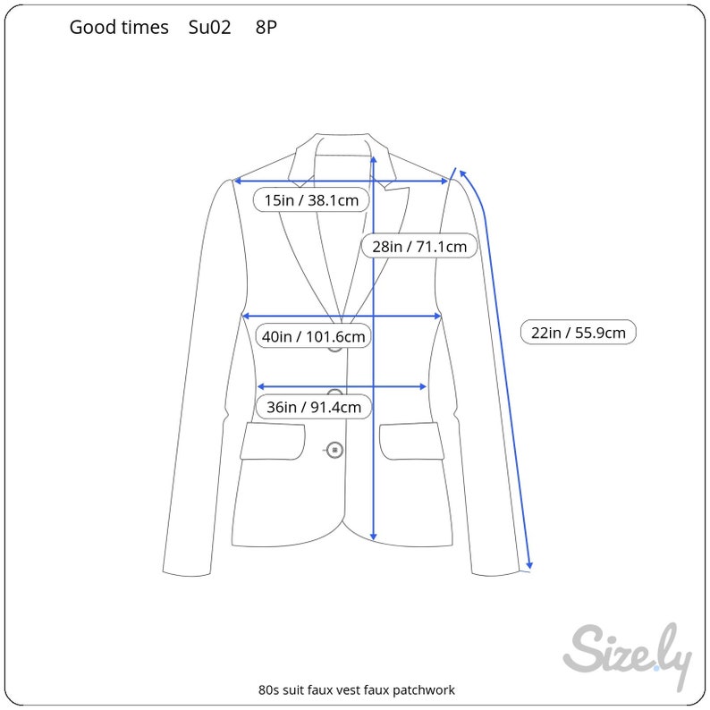 80s suit faux vest straight skirt faux patchwork image 9