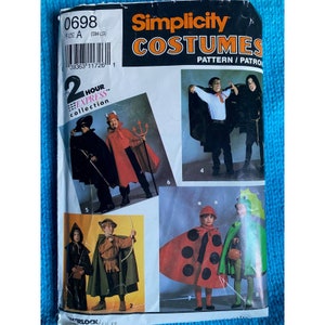 Simplicity 0698 vampyr Zorro Robin Hood-kostym för barn