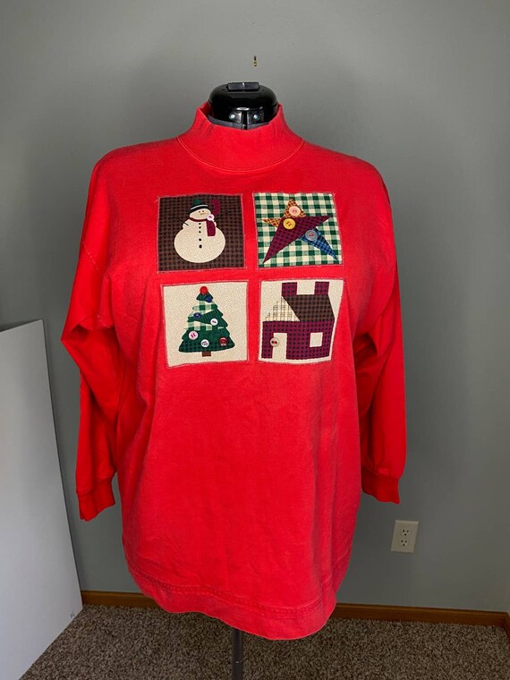 Ugly Christmas Long Sleeve Tshirt Snowman Tree Star