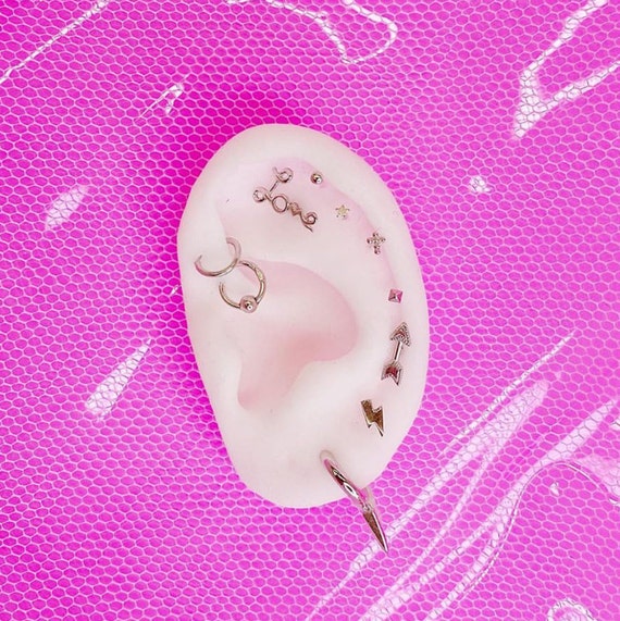 Silicone ear for piercing demonstration display without base Etsy