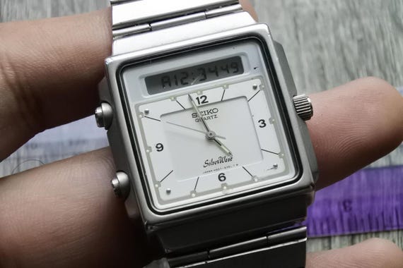 稼働 SEIKO SilverWave 腕時計 スクエア ステンレス メンズ i