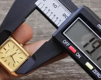 Vintage Seiko 4N21 5090 Yellow Dial Lady Quartz Watch Japan