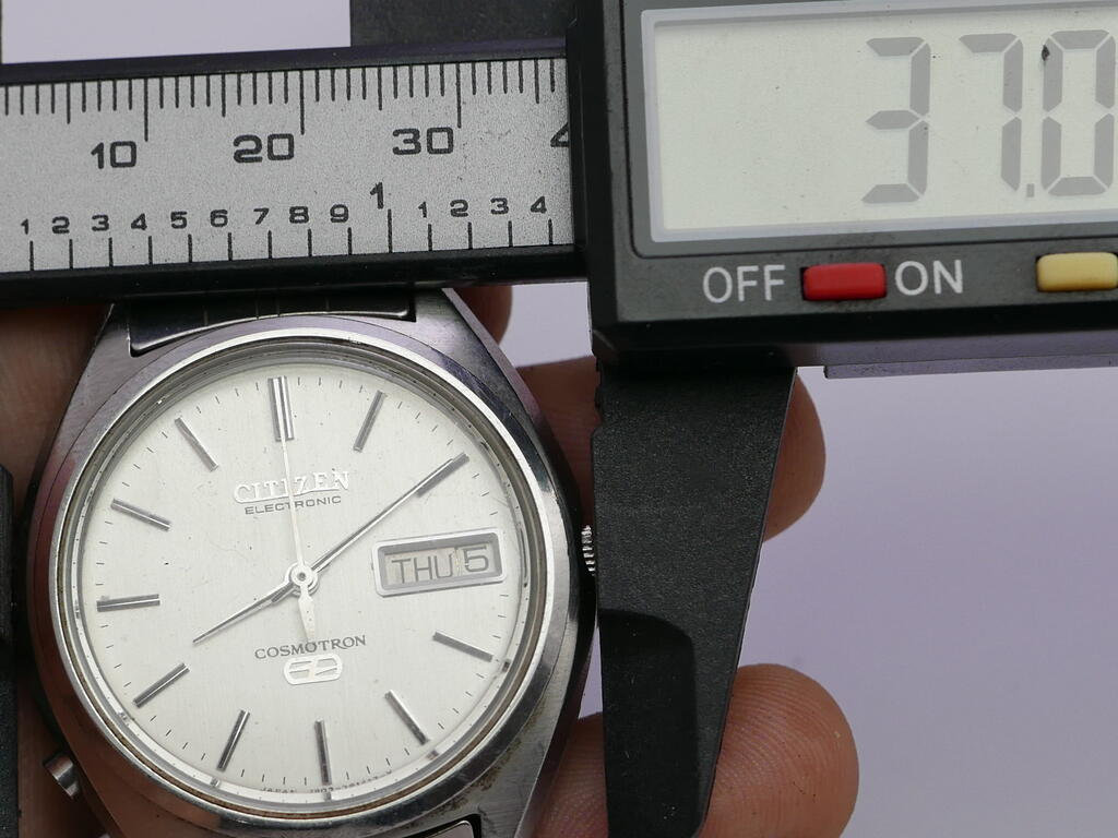 【稼働】CITIZEN ELECTRONIC COSMOTRON 自動巻き 時計 Vintage Citizen Electronic Cosmotron KANJI DATE White Dial