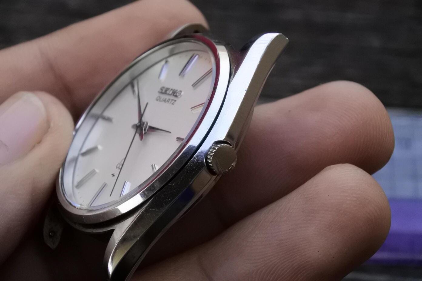 Vintage Seiko 7121 8000 White Dial Men Quartz Watch Japan