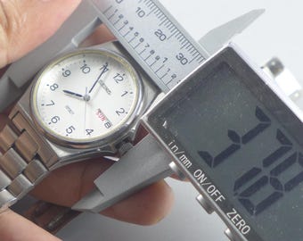 Vintage Seiko Spirit 7N43 7180 White Dial Men Quartz Watch Japan