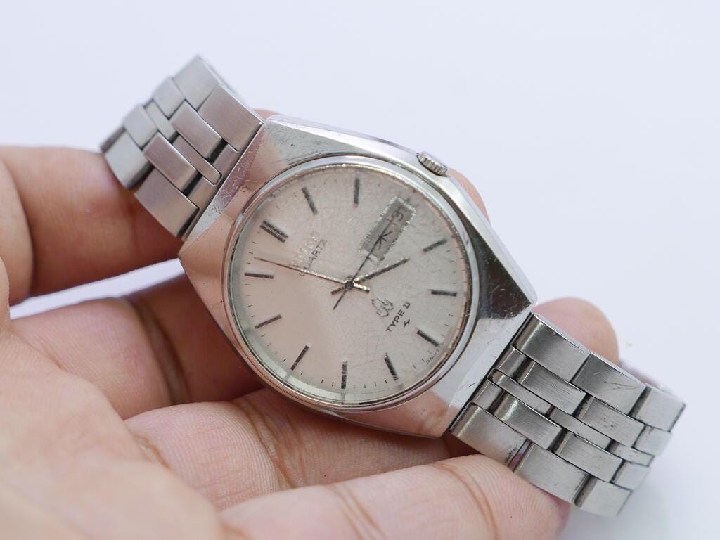 Vintage Seiko Type II 7123 7000 White Dial Men Quartz Watch