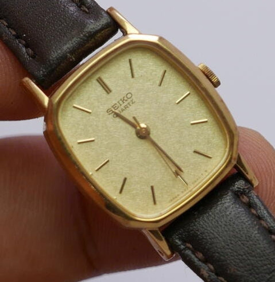 Vintage Seiko Gold Plated 5421 5180 Golden Dial Lady Quartz Watch